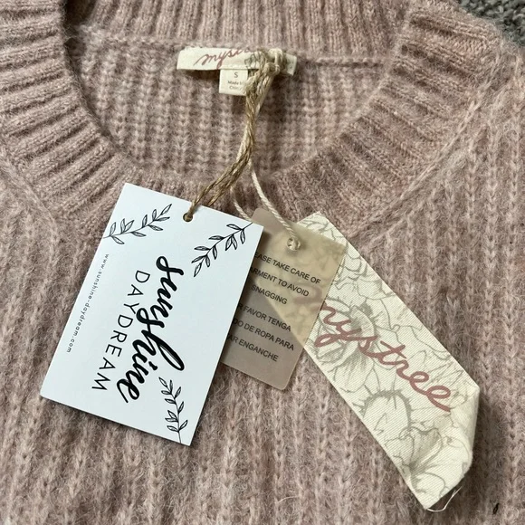 Mystree Twist Sweater Dusty Rose Pink Women’s Size Small New With Tags - Picture 3 of 4